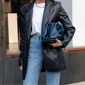 REBECCA MINKOFF | oversized REAL lambskin leather blazer